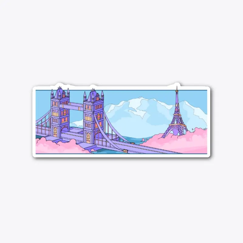 London, Paris, Alps Sticker